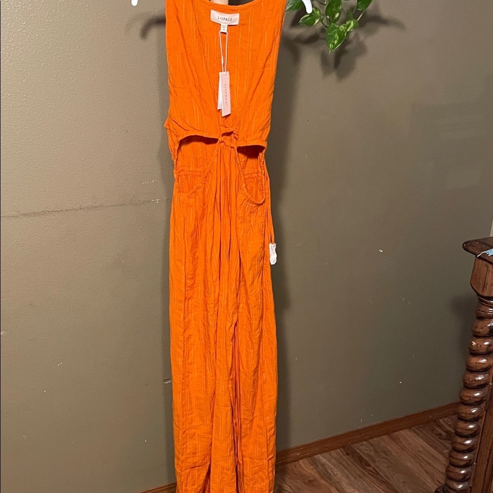 NWT L*Space Orange cut out Maxi Dress - Picture 4 of 9